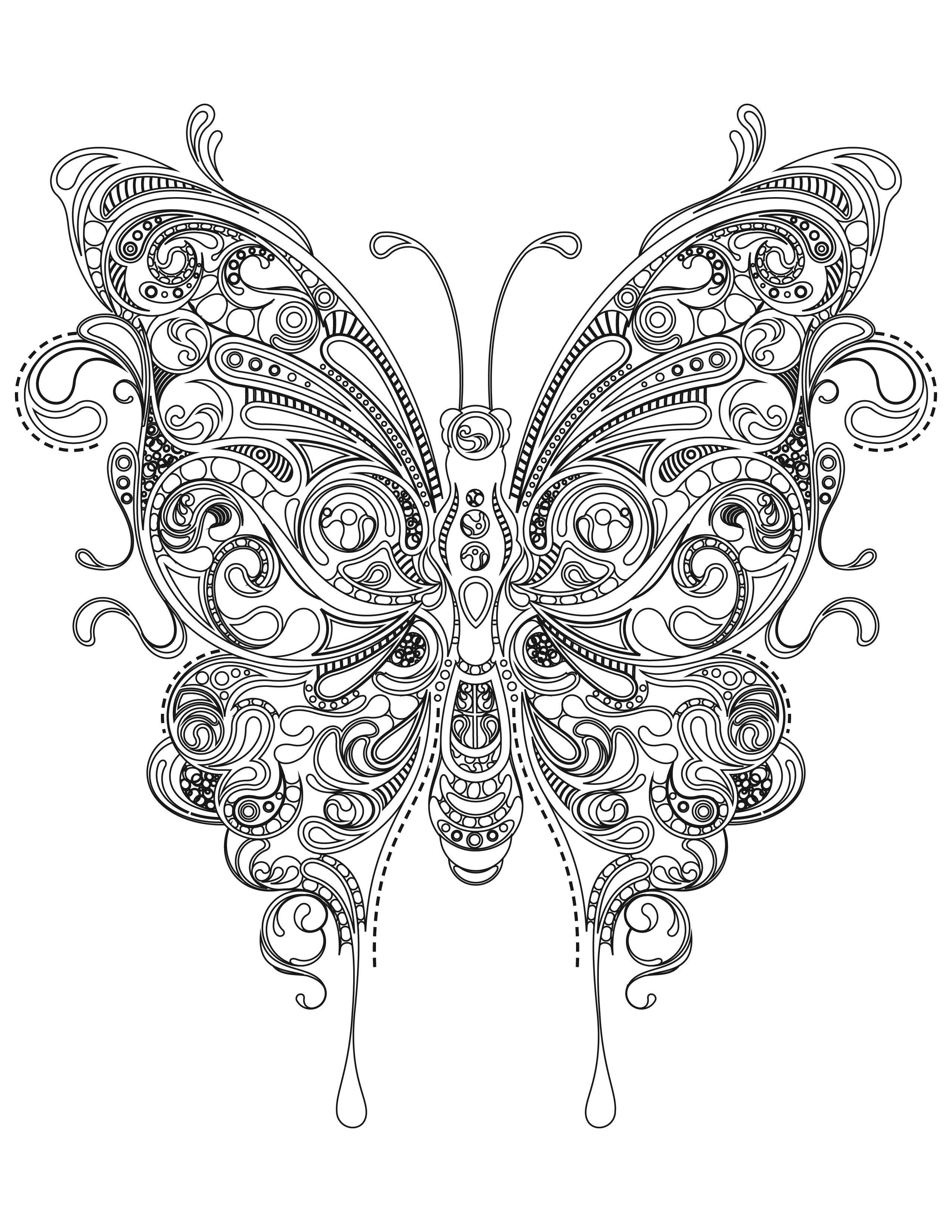 60 Printable Butterfly Coloring Book 56