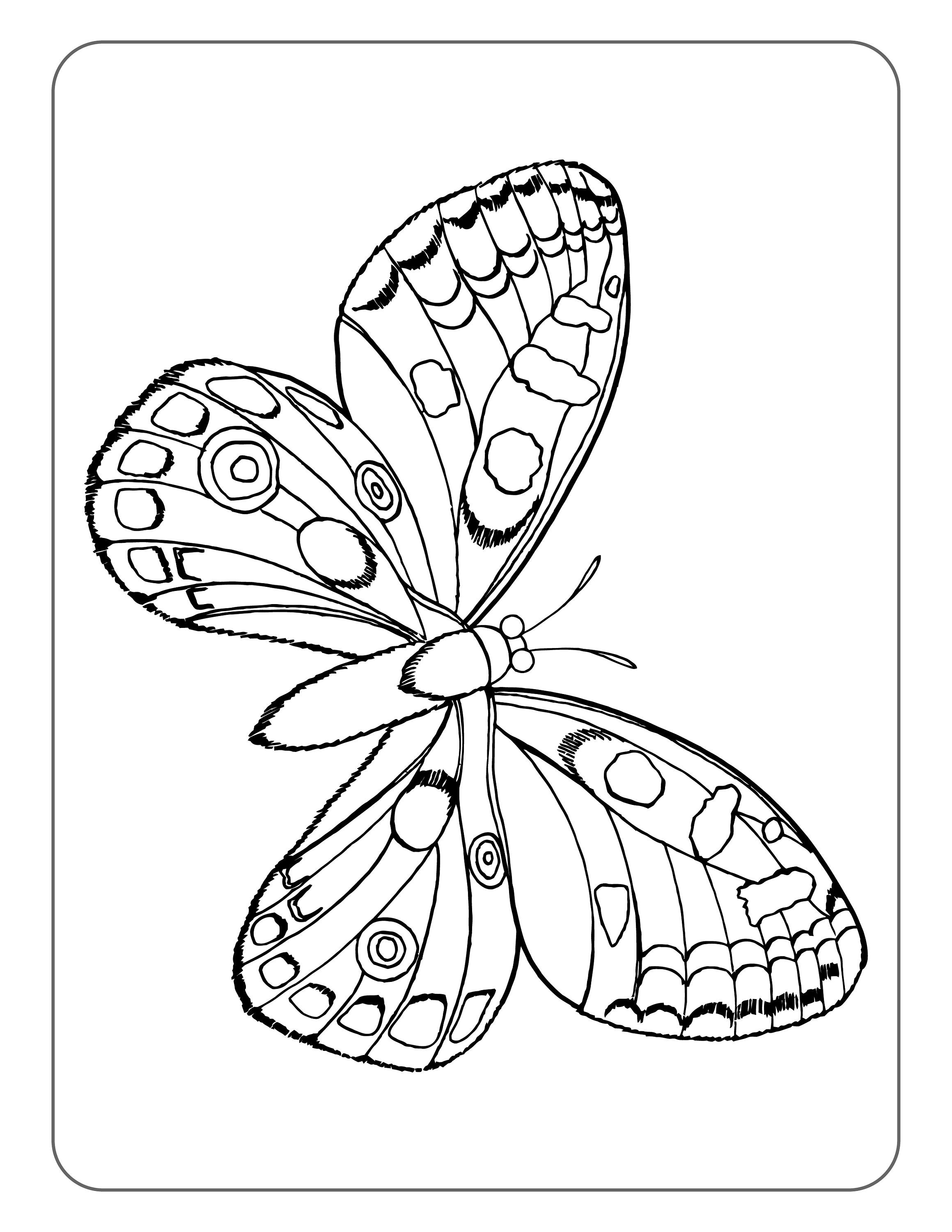 60 Printable Butterfly Coloring Book 59