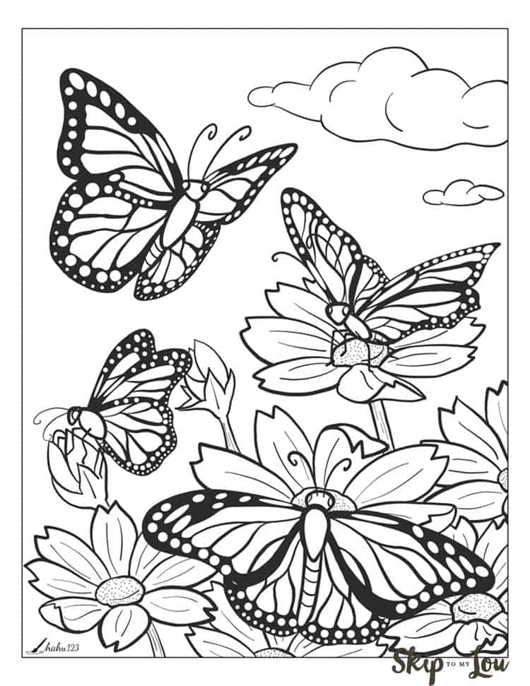 60 Printable Butterfly Coloring Book 7