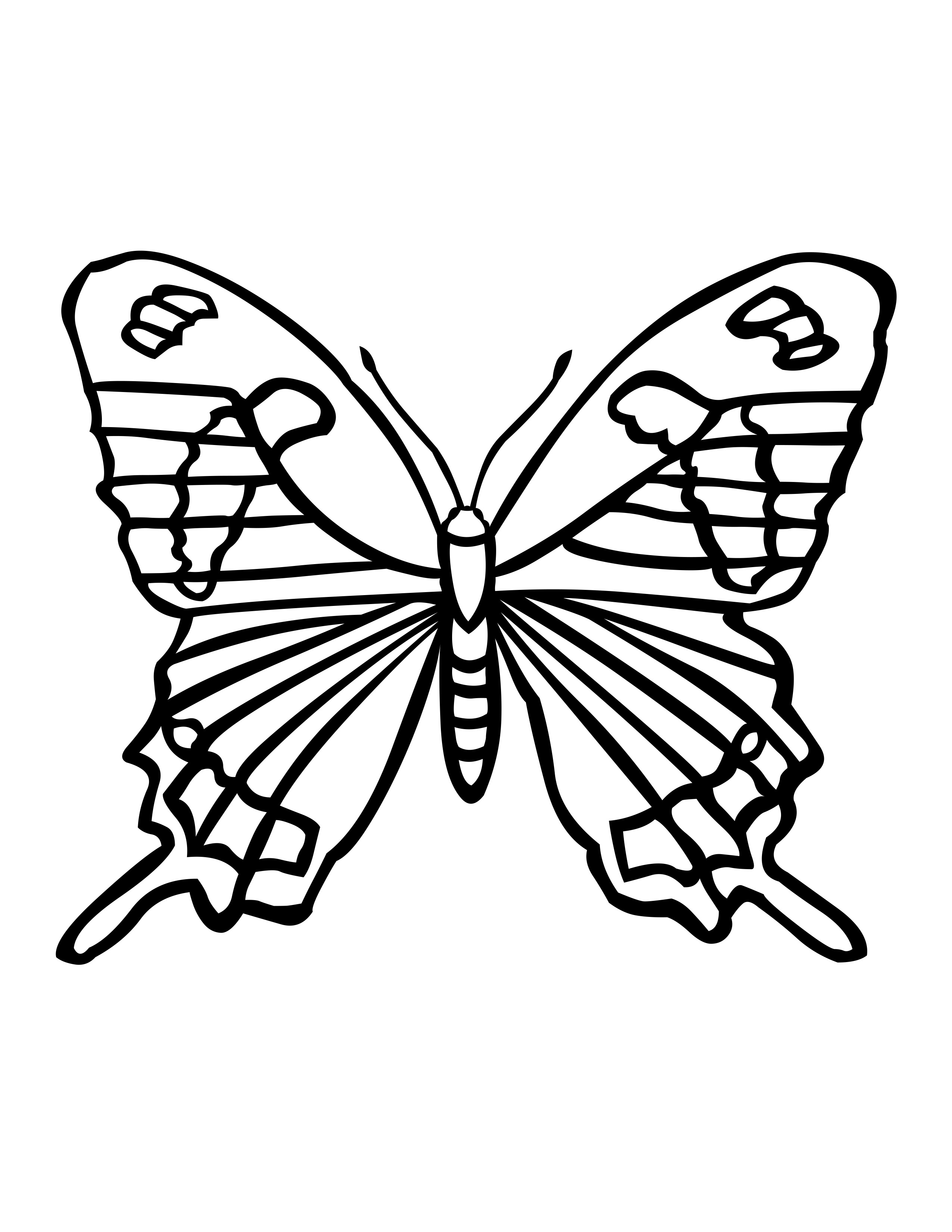 60 Printable Butterfly Coloring Book 8