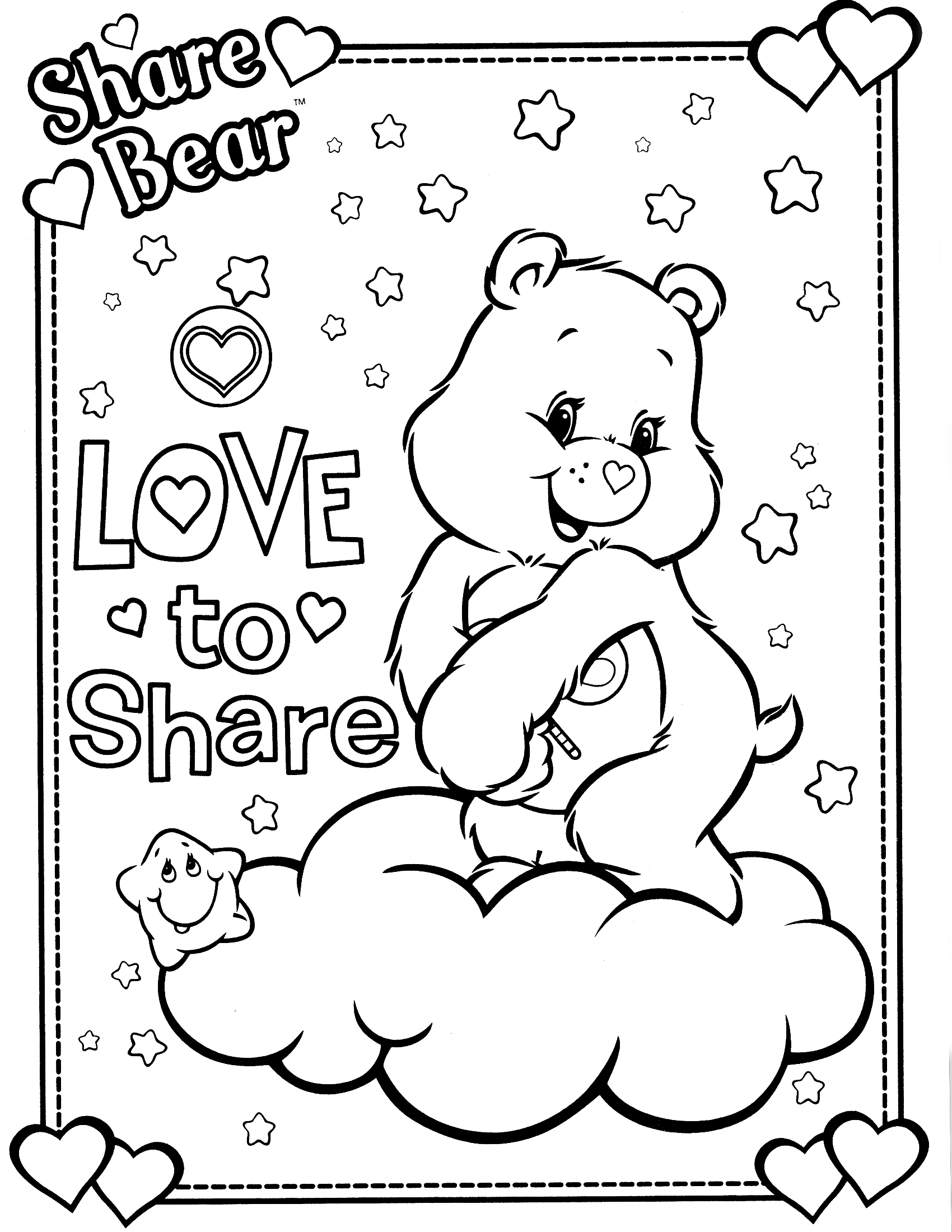 60 Printable Care Bear Coloring Book 49