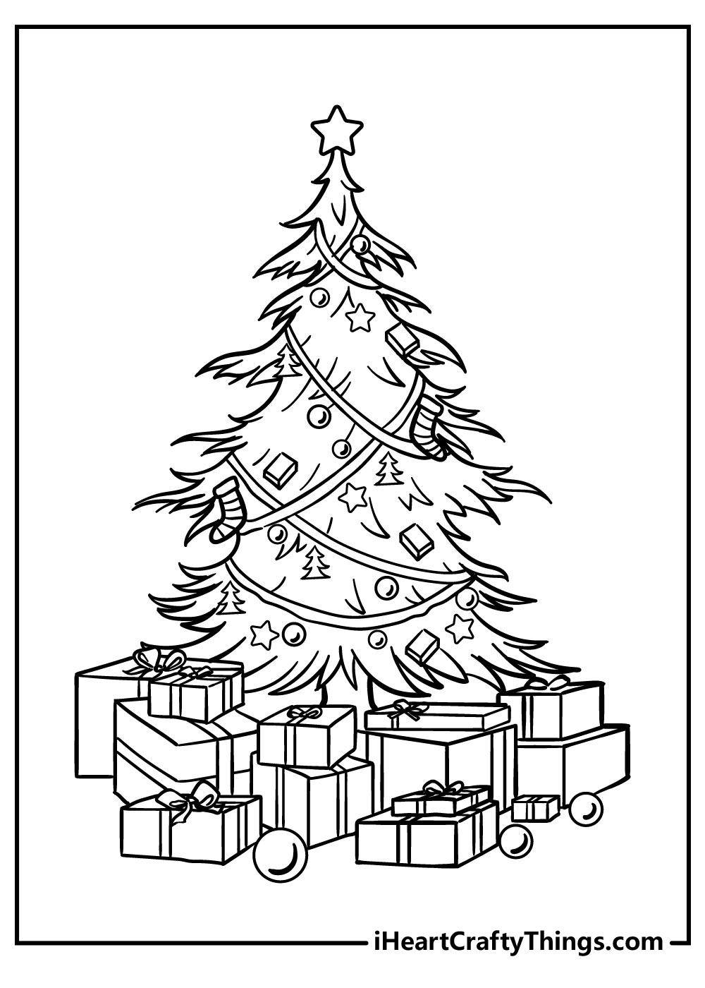 60 Printable Christmas Tree Coloring Book 38