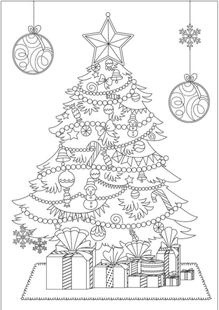 60 Printable Christmas Tree Coloring Book 45