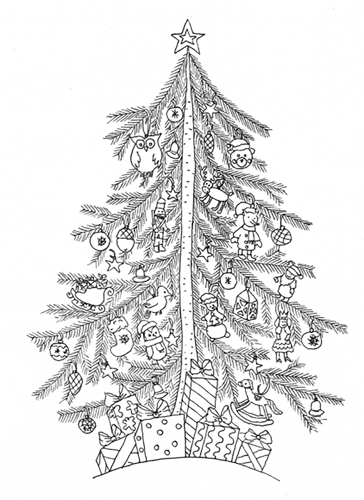 60 Printable Christmas Tree Coloring Book 8