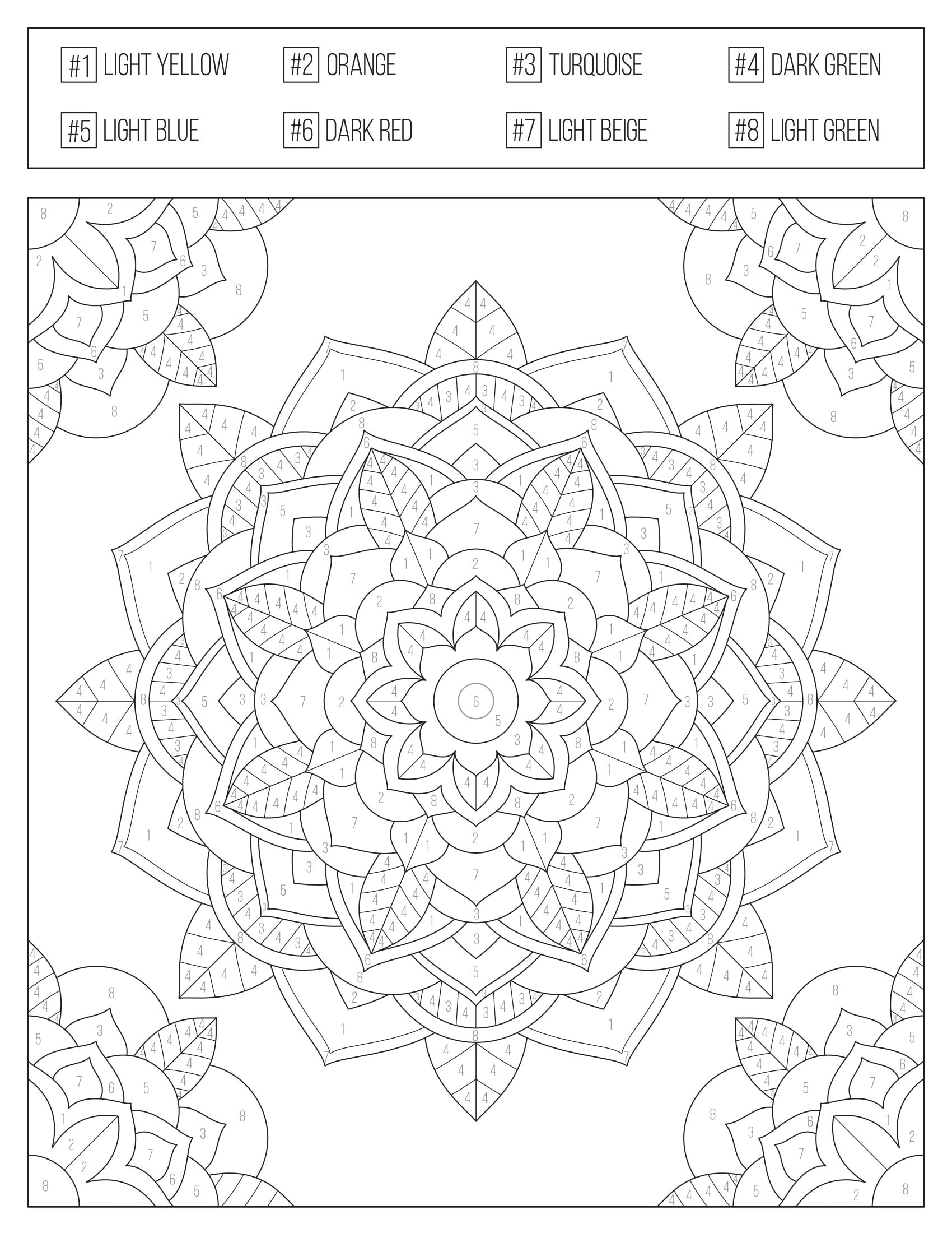 60 Printable Color By Number Coloring Books For Adults 21