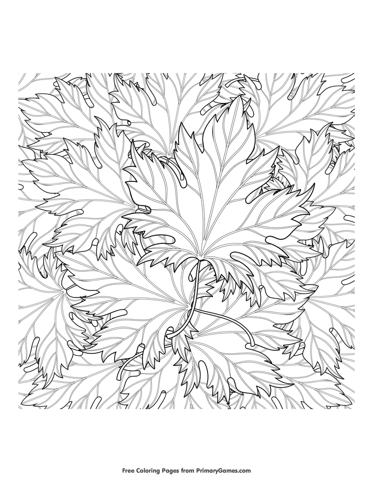 Get 85 Coloring Page Leaves Ideas 44