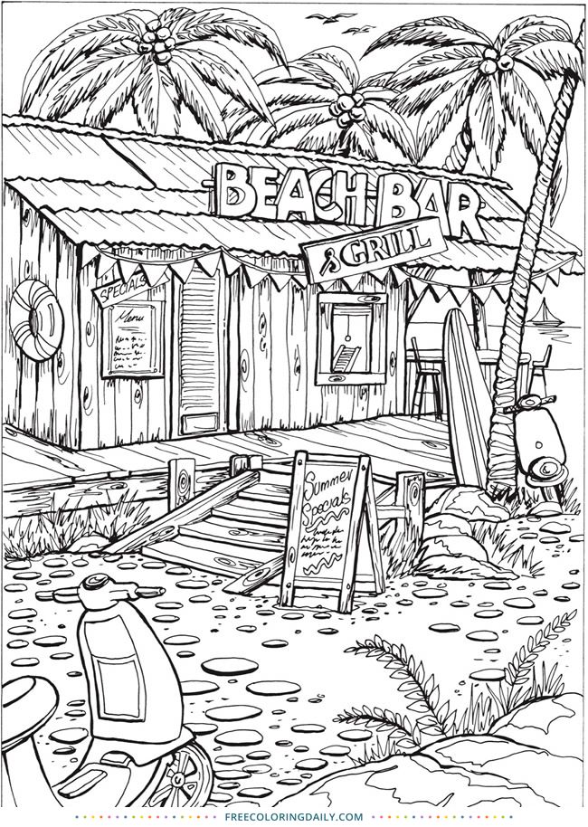 Get 85 Free Printable Beach Coloring Pages Ideas 6