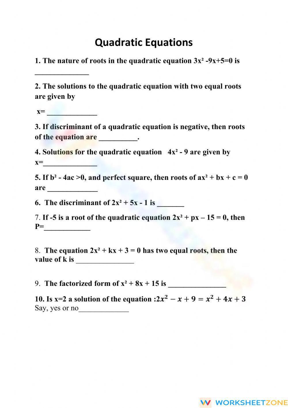 Save 60 Quadratic Equations Worksheets Ideas 24