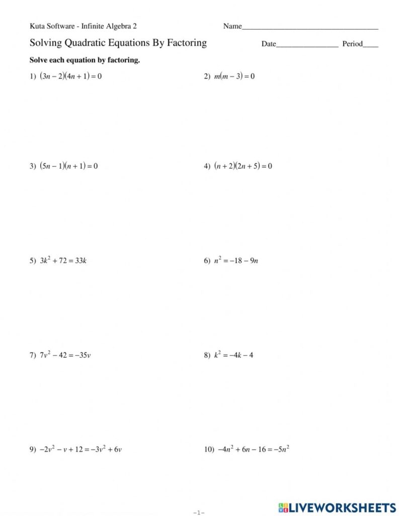 Save 60 Quadratic Equations Worksheets Ideas 38