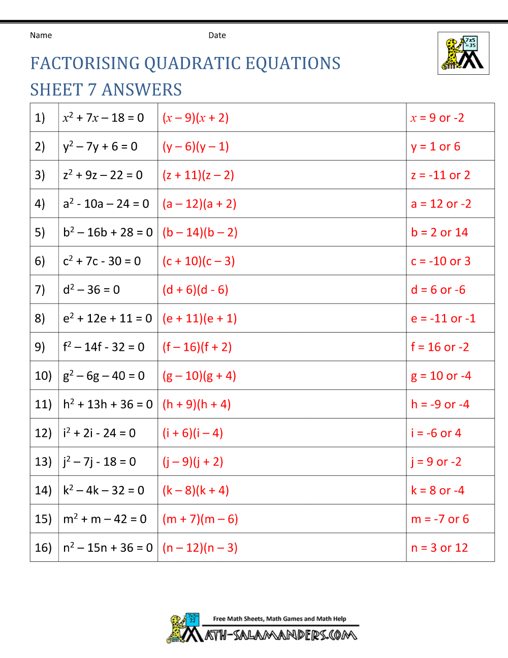 Save 60 Quadratic Equations Worksheets Ideas 40